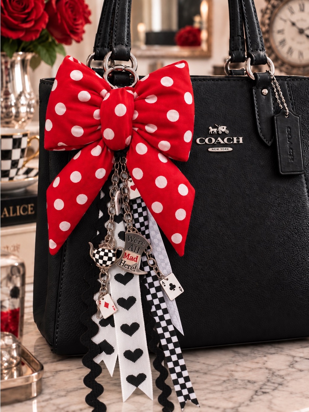 Alice in Wonderland Bow Bag Charm